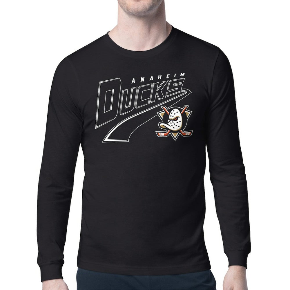 NHL Anaheim Ducks Starter Modern Tailsweep Long Sleeve T-Shirt - Black