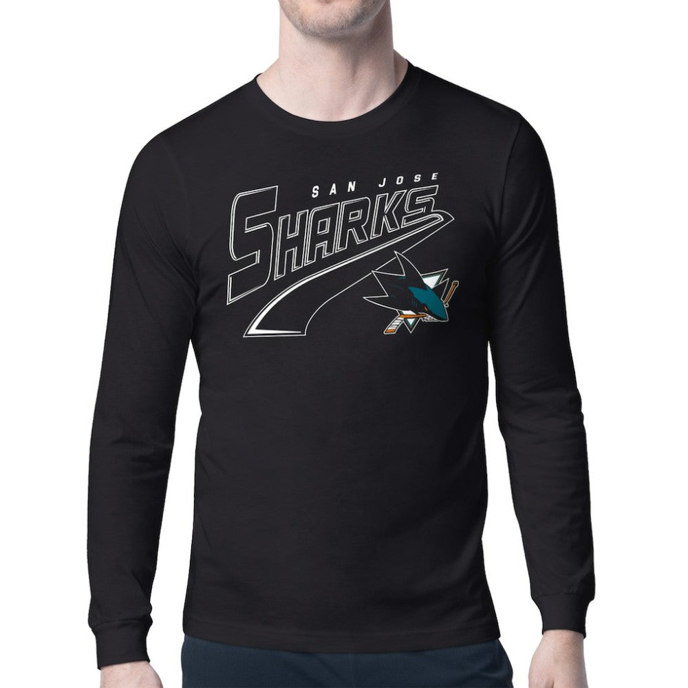 NHL San Jose Sharks Starter Modern Tailsweep Long Sleeve T-Shirt - Black