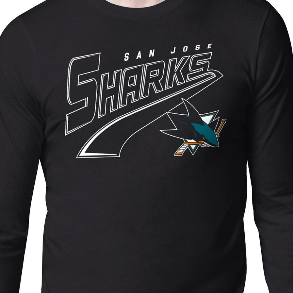 NHL San Jose Sharks Starter Modern Tailsweep Long Sleeve T-Shirt - Black