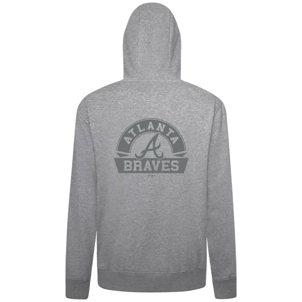 Atlanta Braves Levelwear Podium Chenille Logo Full-Zip Hoodie - Heather Gray Hoodies