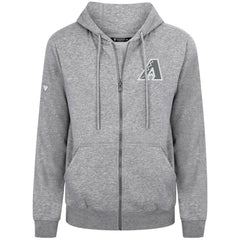 Arizona Diamondbacks Levelwear Podium Chenille Logo Full-Zip Hoodie - Heather Gray Hoodies