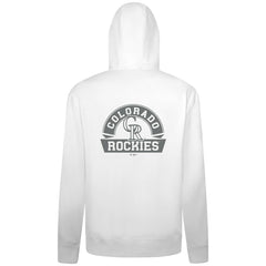Colorado Rockies Levelwear Podium Chenille Logo Full-Zip Hoodie - White Hoodies