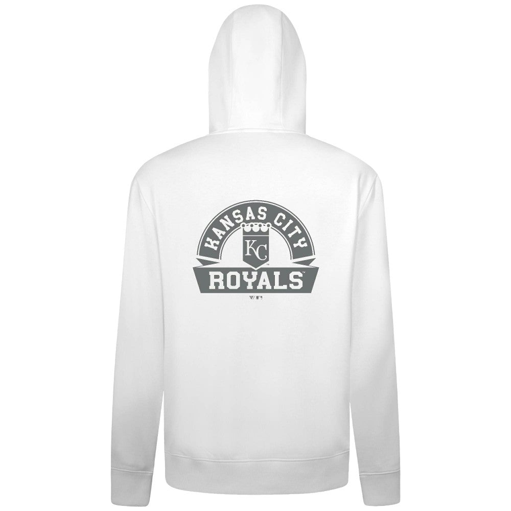 Kansas City Royals Levelwear Podium Chenille Logo Full-Zip Hoodie - White Hoodies