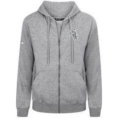 Chicago White Sox Levelwear Podium Chenille Logo Full-Zip Hoodie - Heather Gray Hoodies