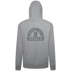 Kansas City Royals Levelwear Podium Chenille Logo Full-Zip Hoodie - Heather Gray Hoodies