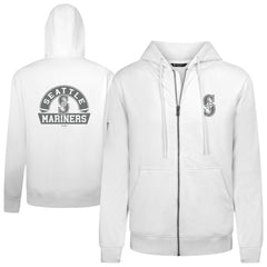 Seattle Mariners Levelwear Podium Banner Arch Full-Zip Hoodie - White Hoodies