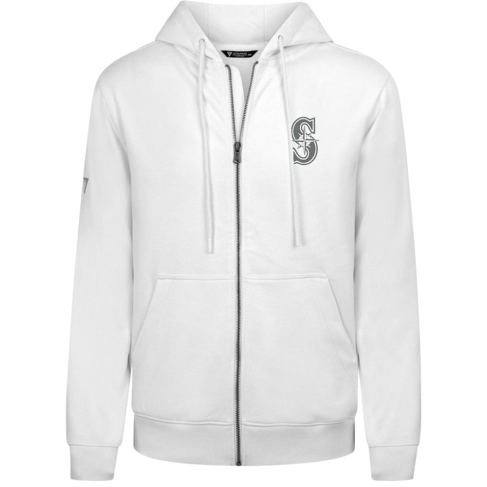 Seattle Mariners Levelwear Podium Banner Arch Full-Zip Hoodie - White Hoodies