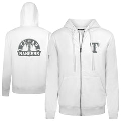 Texas Rangers Levelwear Podium Banner Arch Full-Zip Hoodie - White Hoodies