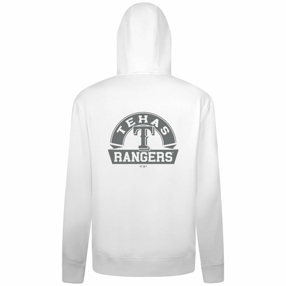 Texas Rangers Levelwear Podium Banner Arch Full-Zip Hoodie - White Hoodies