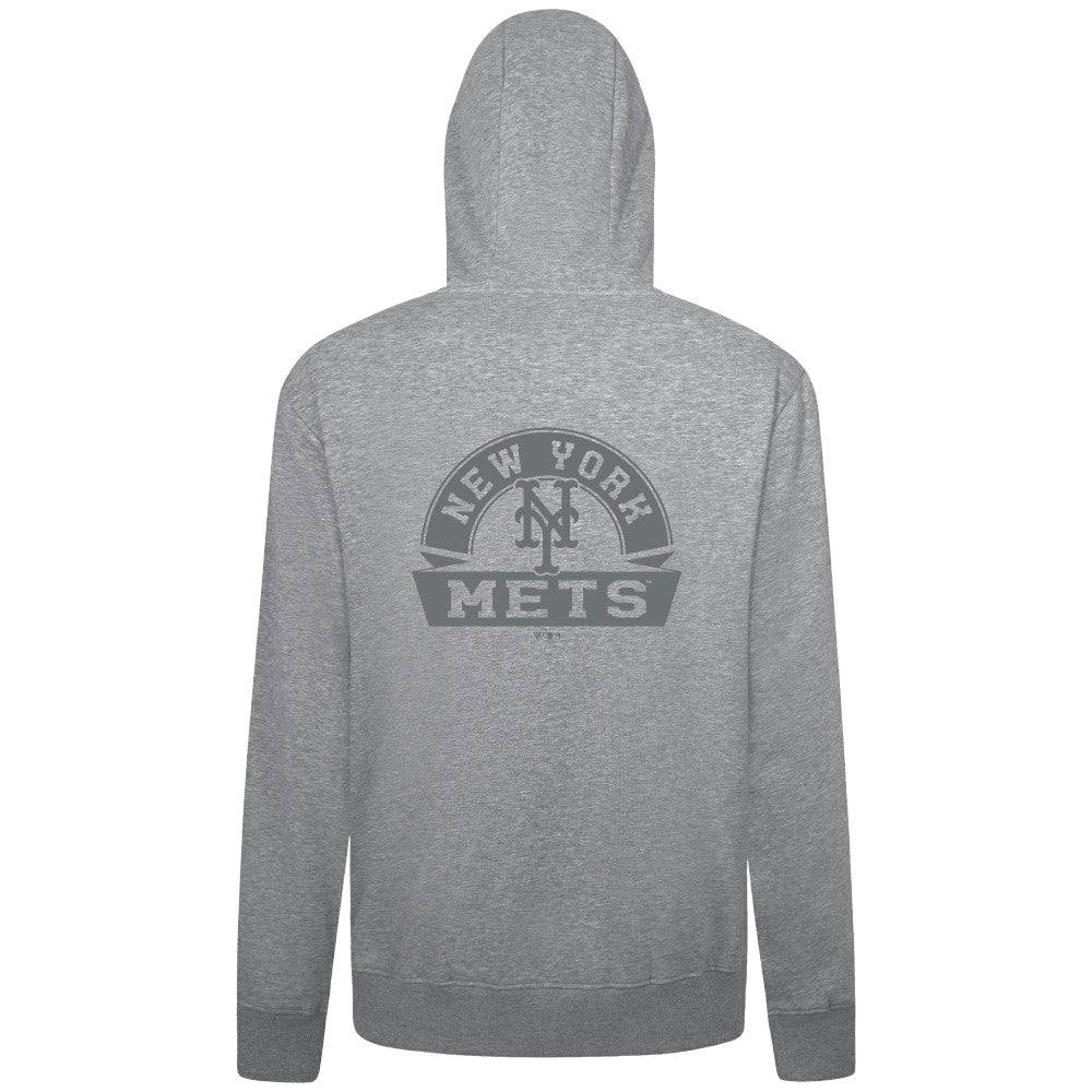 New York Mets Levelwear Podium Banner Arch Full-Zip Hoodie - Heather Gray Hoodies