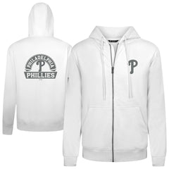 Philadelphia Phillies Levelwear Podium Banner Arch Full-Zip Hoodie - White Hoodies