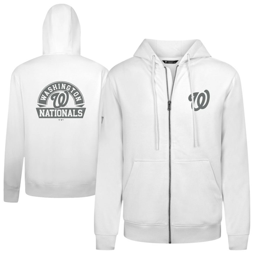 Washington Nationals Levelwear Podium Banner Arch Full-Zip Hoodie - White Hoodies