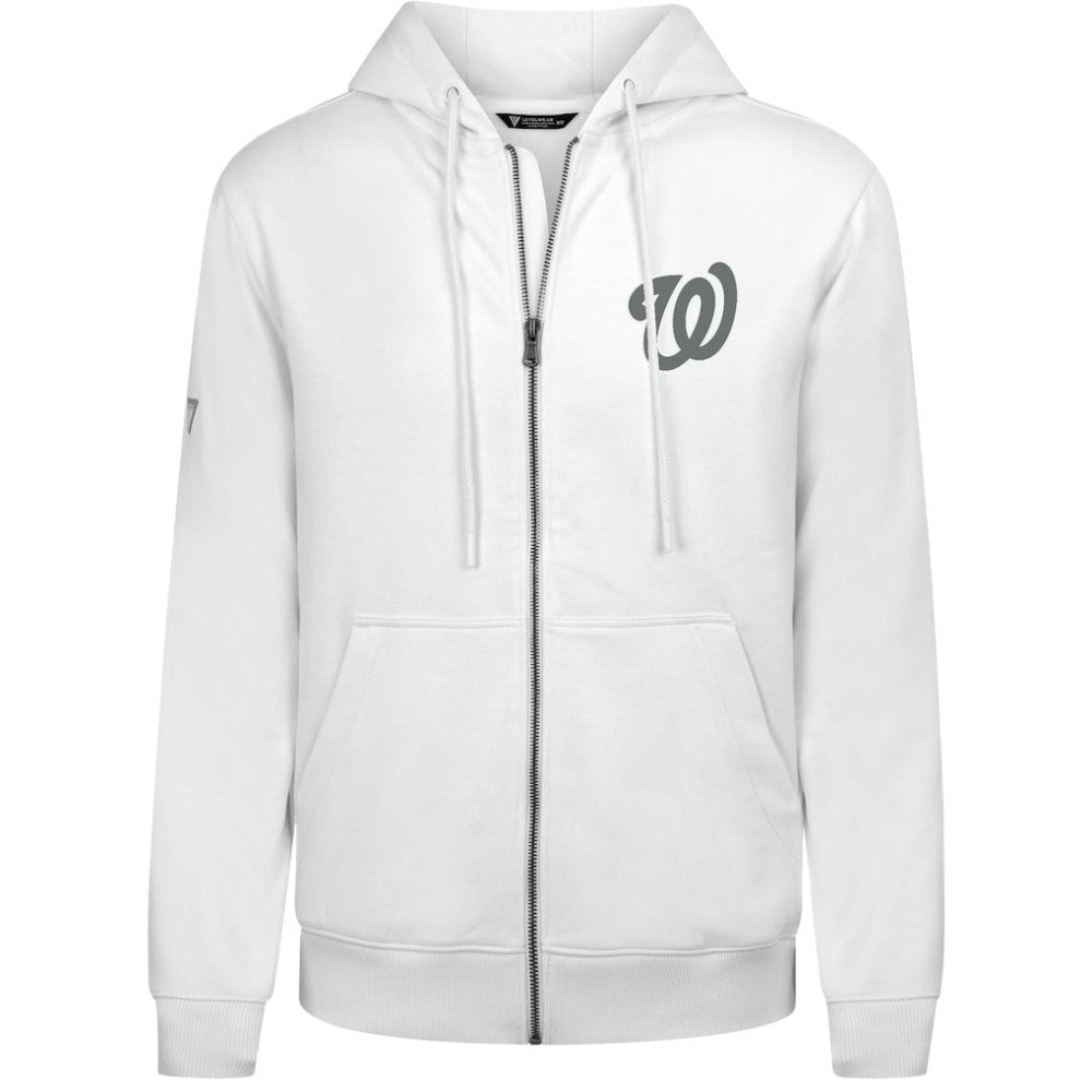 Washington Nationals Levelwear Podium Banner Arch Full-Zip Hoodie - White Hoodies
