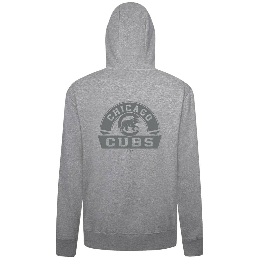 Chicago Cubs Levelwear Podium Banner Arch Full-Zip Hoodie - Heather Gray Hoodies