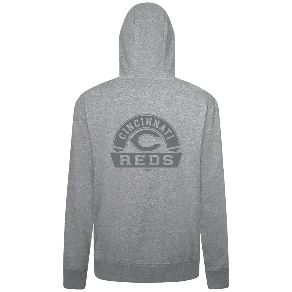 Cincinnati Reds Levelwear Podium Banner Arch Full-Zip Hoodie - Heather Gray Hoodies