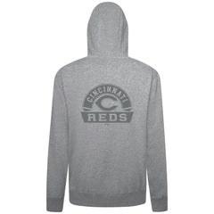 Cincinnati Reds Levelwear Podium Banner Arch Full-Zip Hoodie - Heather Gray Hoodies