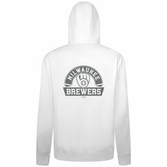 Milwaukee Brewers Levelwear Podium Banner Arch Full-Zip Hoodie - White Hoodies