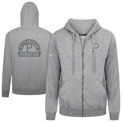 Pittsburgh Pirates Levelwear Podium Banner Arch Full-Zip Hoodie - Heather Gray Hoodies