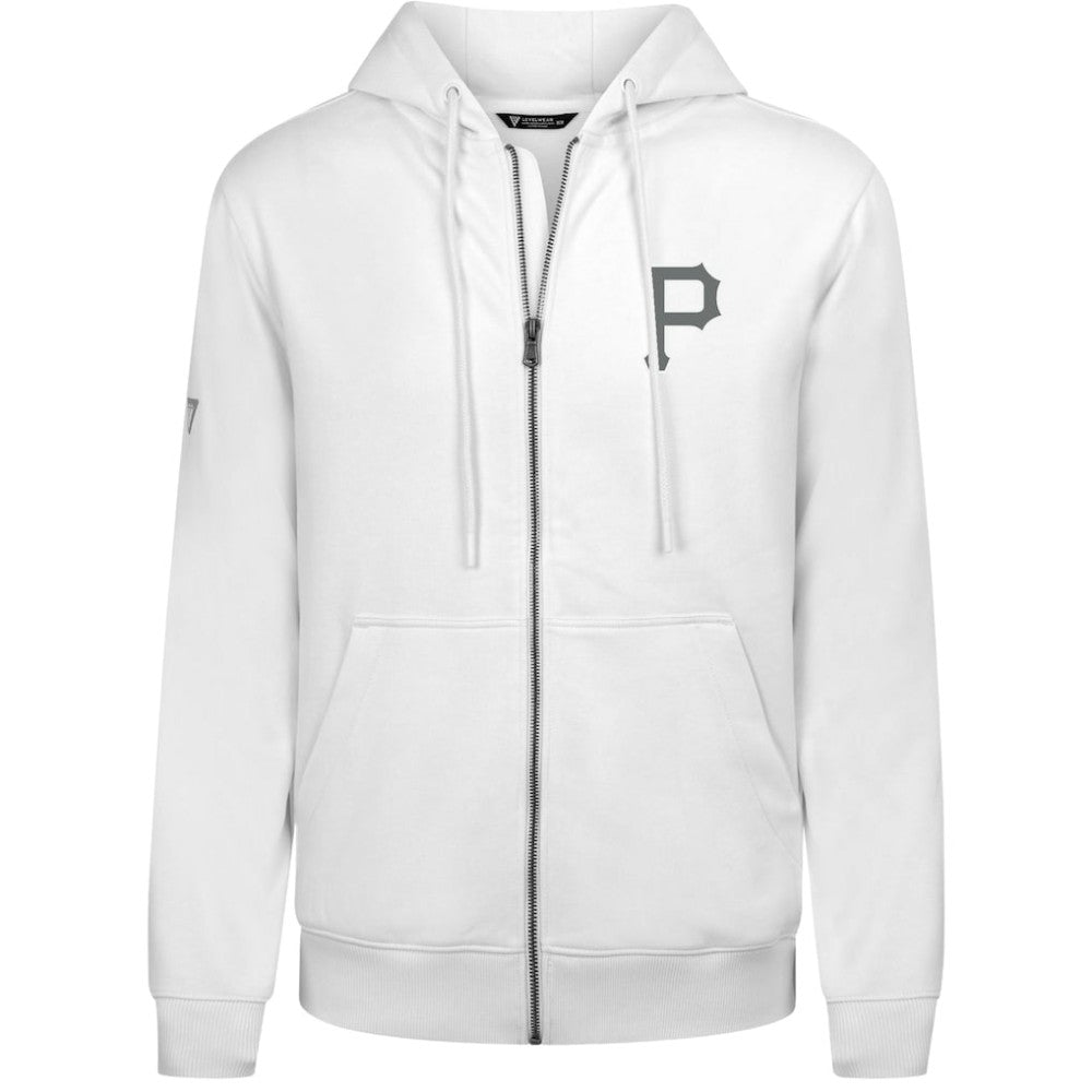 Pittsburgh Pirates Levelwear Podium Banner Arch Full-Zip Hoodie - White Hoodies