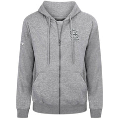 St. Louis Cardinals Levelwear Podium Banner Arch Full-Zip Hoodie - Heather Gray Hoodies