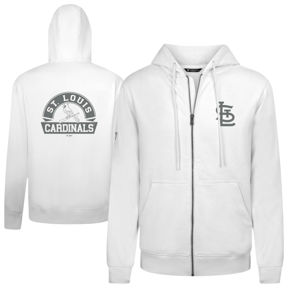 St. Louis Cardinals Levelwear Podium Banner Arch Full-Zip Hoodie - White Hoodies