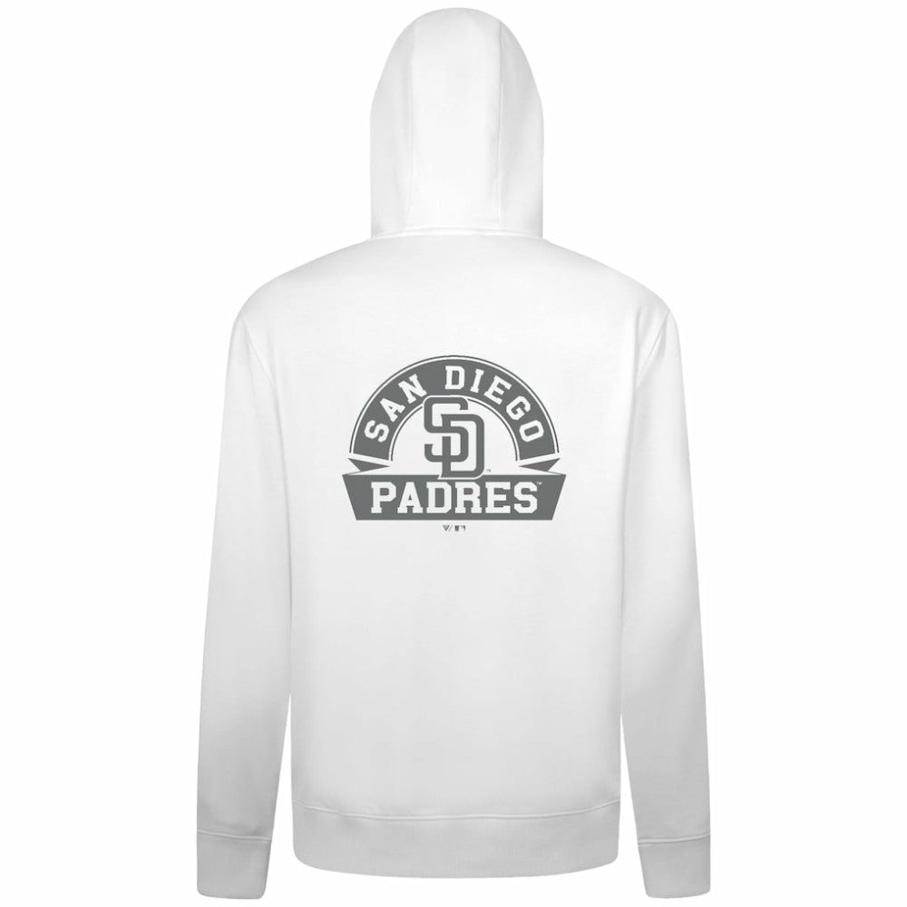 San Diego Padres Levelwear Podium Banner Arch Full-Zip Hoodie - White Hoodies
