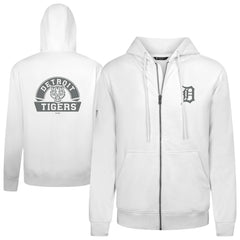 Detroit Tigers Levelwear Podium Banner Arch Full-Zip Hoodie - White Hoodies