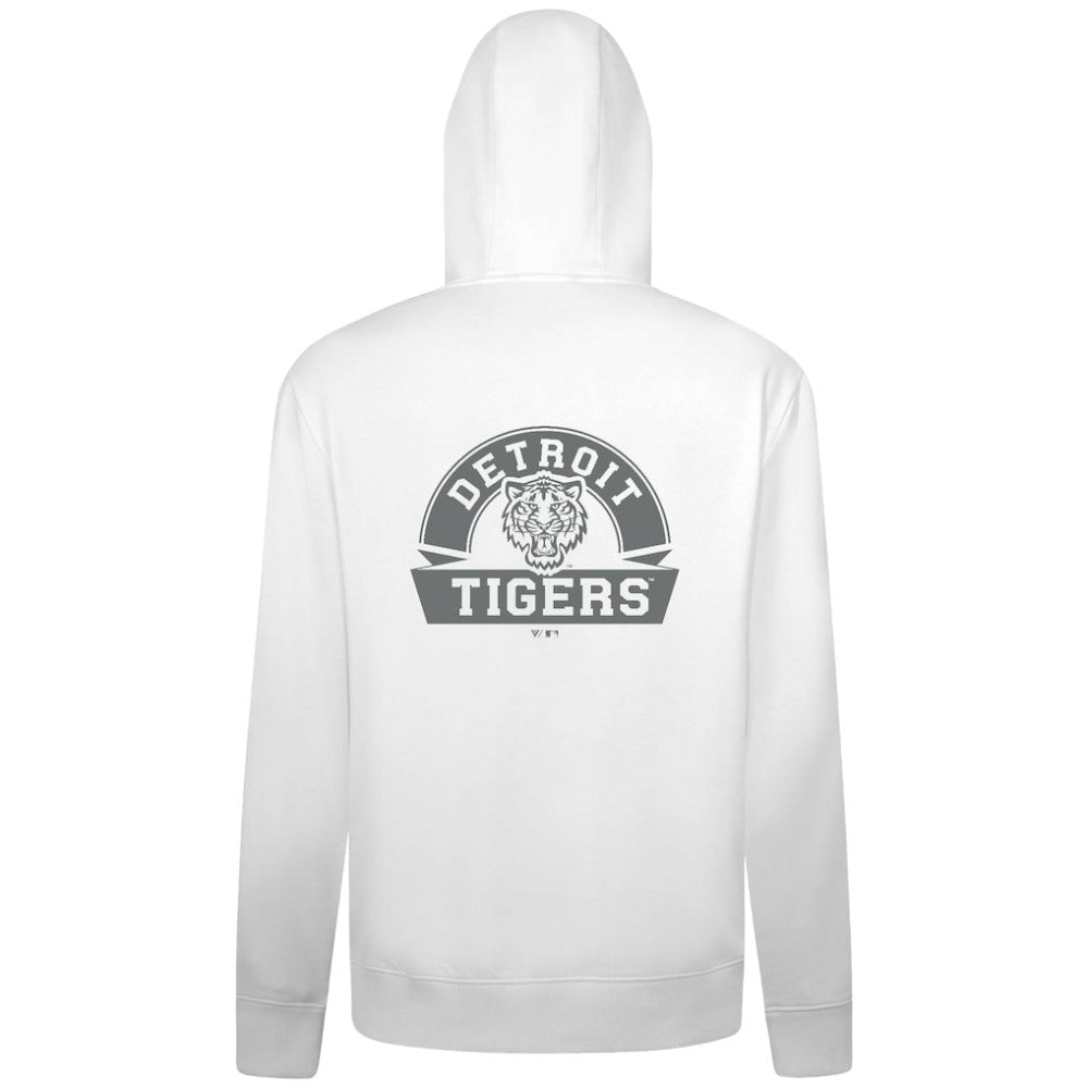 Detroit Tigers Levelwear Podium Banner Arch Full-Zip Hoodie - White Hoodies