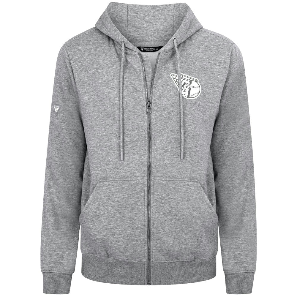Cleveland Guardians Levelwear Podium Banner Arch Full-Zip Hoodie - Heather Gray Hoodies