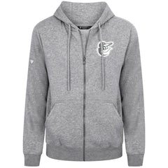 Baltimore Orioles Levelwear Podium Banner Arch Full-Zip Hoodie - Heather Gray Hoodies