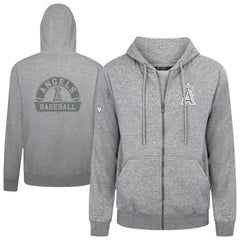Los Angeles Angels Levelwear Podium Banner Arch Full-Zip Hoodie - Heather Gray Hoodies