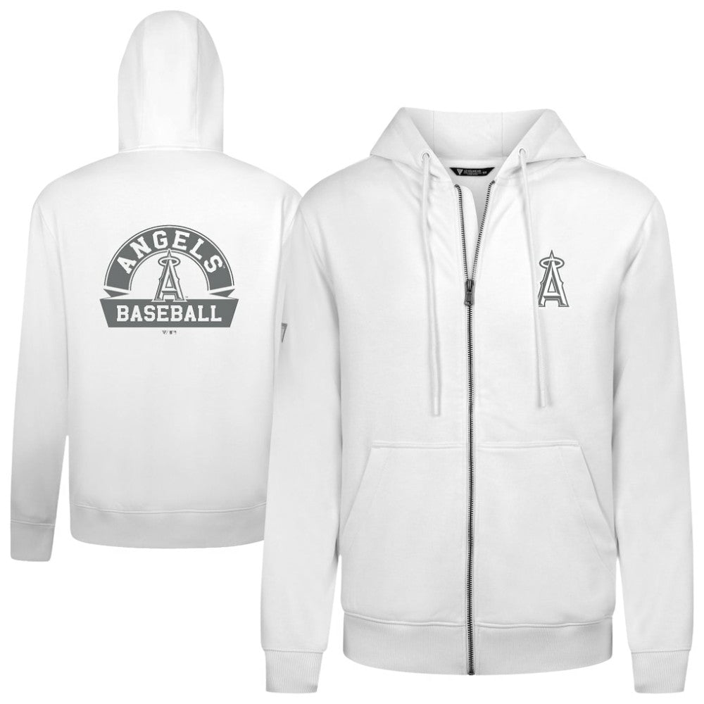 Los Angeles Angels Levelwear Podium Banner Arch Full-Zip Hoodie - White Hoodies