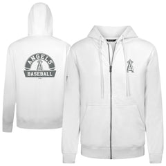 Los Angeles Angels Levelwear Podium Banner Arch Full-Zip Hoodie - White Hoodies