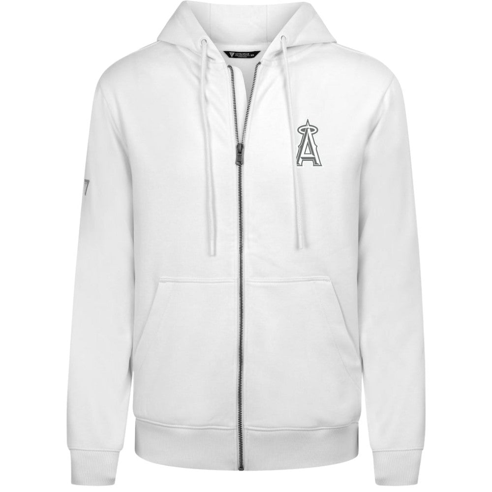 Los Angeles Angels Levelwear Podium Banner Arch Full-Zip Hoodie - White Hoodies