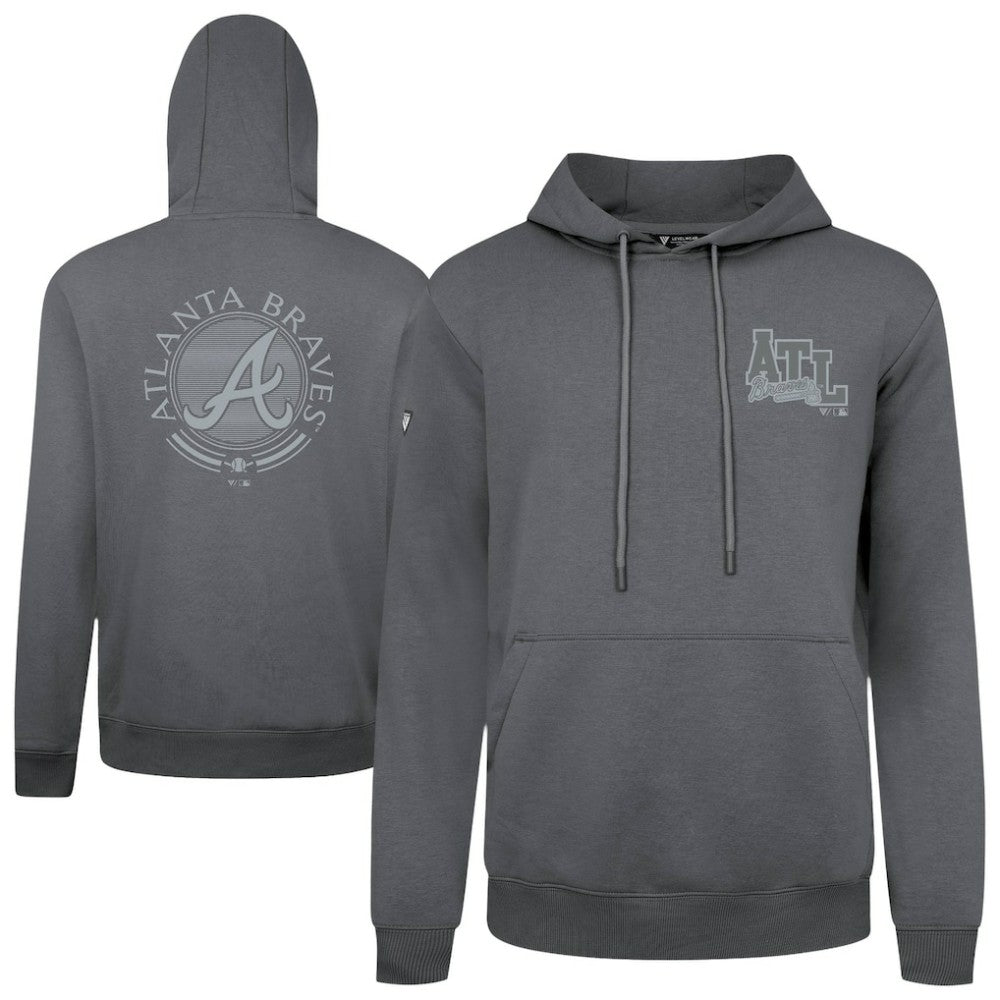 Atlanta Braves Levelwear Podium Valiant Hoodie - Gray Hoodies