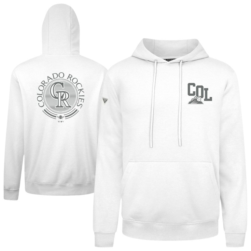Colorado Rockies Levelwear Podium Valiant Hoodie - White Hoodies