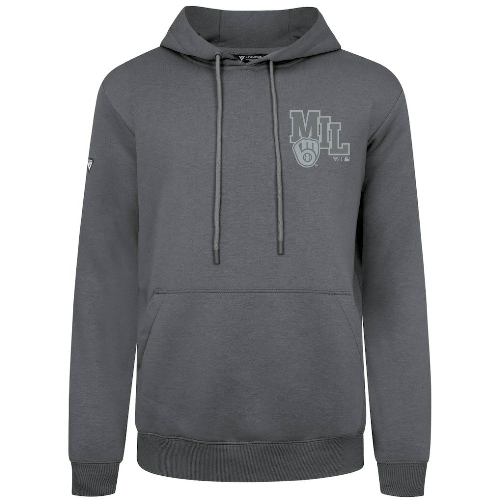 Milwaukee Brewers Levelwear Podium Valiant Hoodie - Gray Hoodies