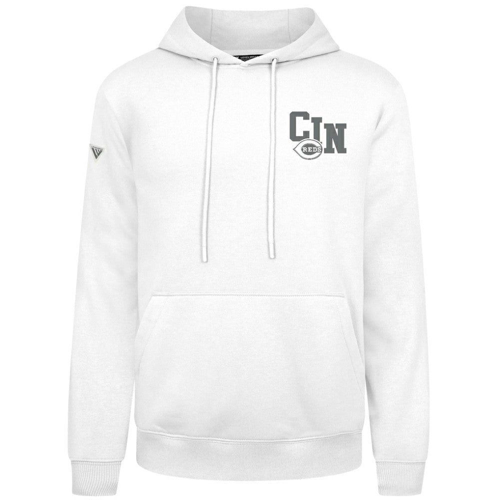 Cincinnati Reds Levelwear Podium Grain Hoodie - White Hoodies