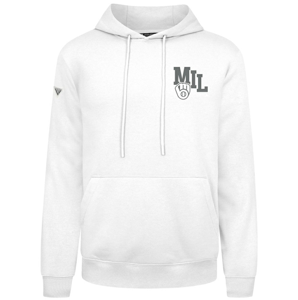 Milwaukee Brewers Levelwear Podium Grain Hoodie - White Hoodies