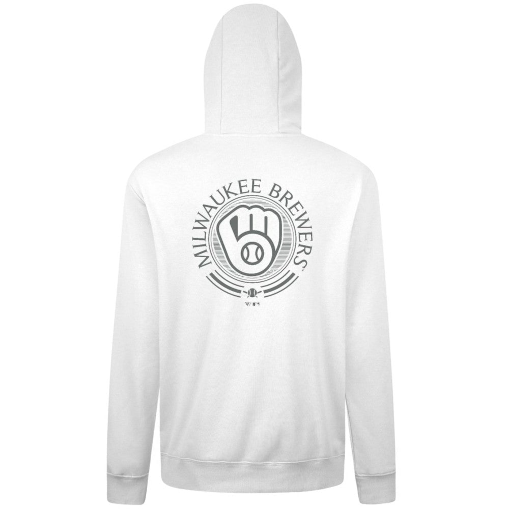 Milwaukee Brewers Levelwear Podium Grain Hoodie - White Hoodies