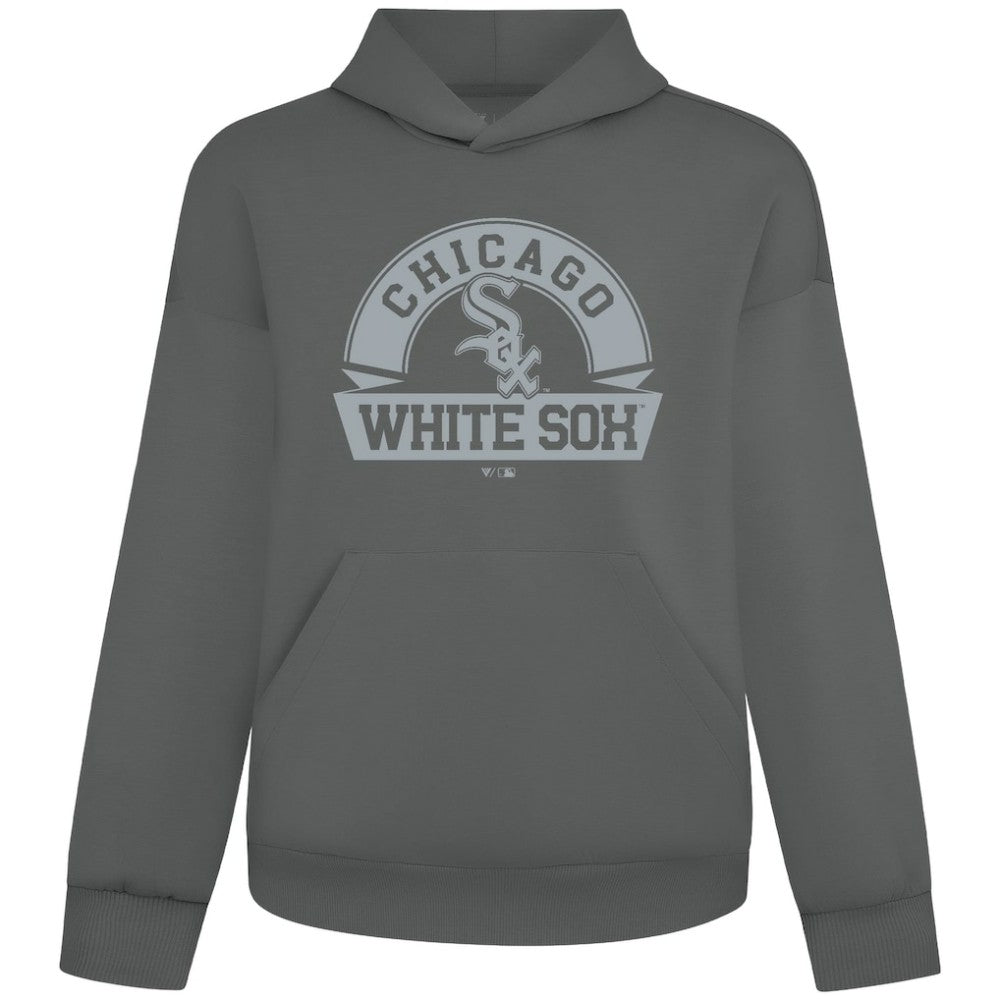 Chicago White Sox Levelwear Luxe Signature Banner Arch Tri-Blend Hoodie - Gray Hoodies