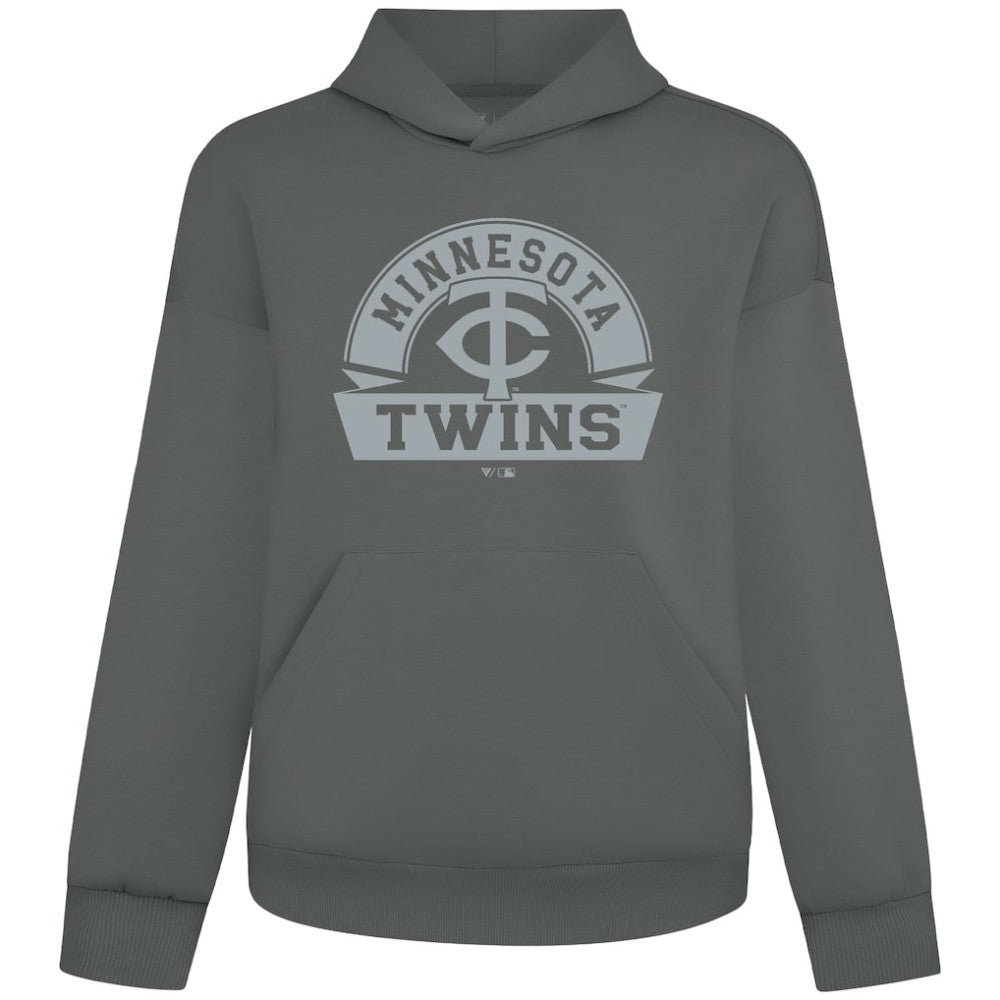 Minnesota Twins Levelwear Luxe Signature Banner Arch Tri-Blend Hoodie - Gray Hoodies