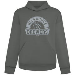 Milwaukee Brewers Levelwear Luxe Signature Banner Arch Tri-Blend Hoodie - Gray Hoodies