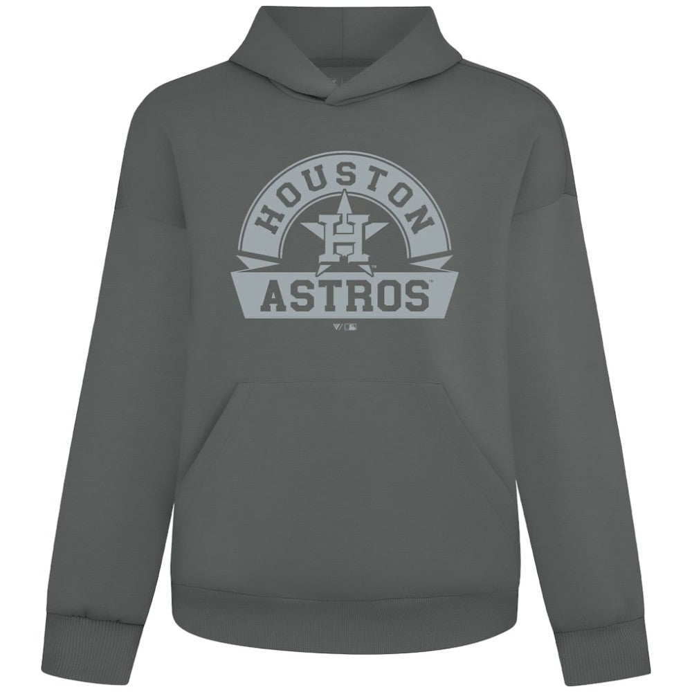 Houston Astros Levelwear Luxe Signature Banner Arch Tri-Blend Hoodie - Gray Hoodies