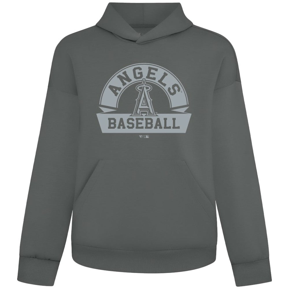 Los Angeles Angels Levelwear Luxe Signature Banner Arch Tri-Blend Hoodie - Gray Hoodies