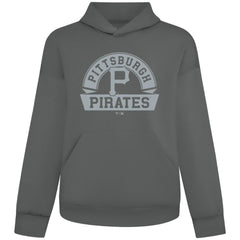Pittsburgh Pirates Levelwear Luxe Signature Banner Arch Tri-Blend Hoodie - Gray Hoodies