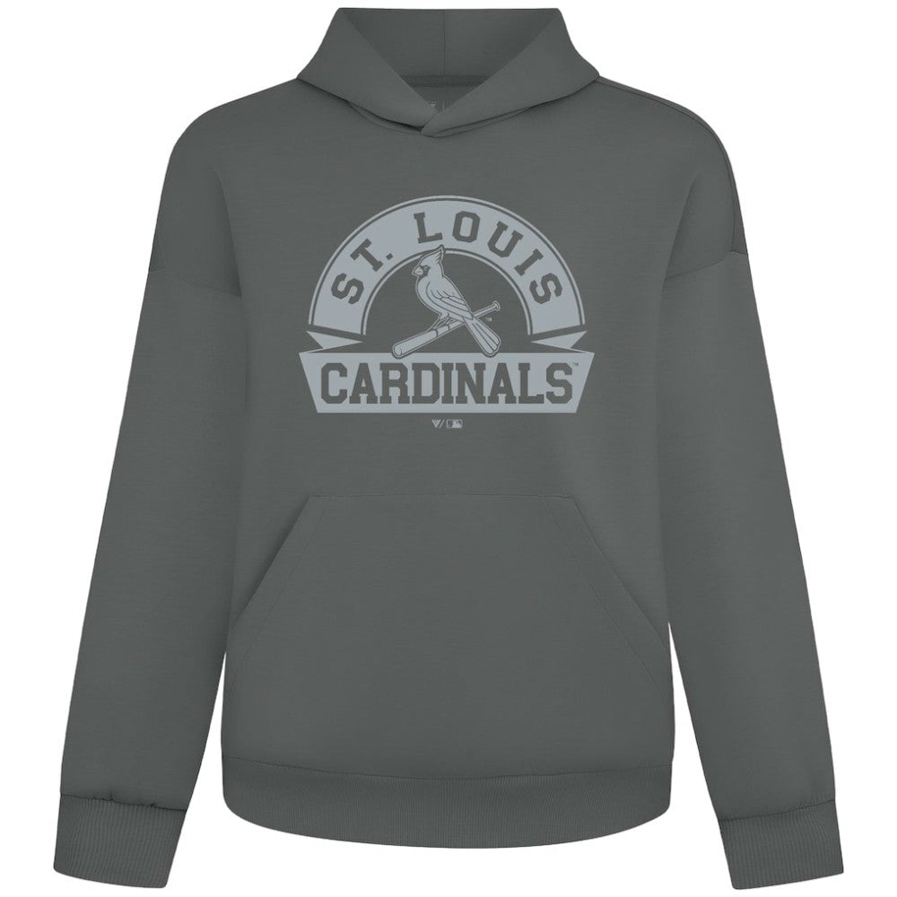 St. Louis Cardinals Levelwear Luxe Signature Banner Arch Tri-Blend Hoodie - Gray Hoodies