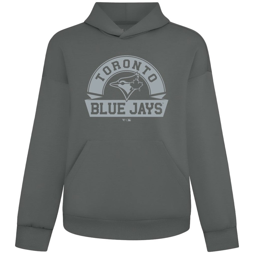 Toronto Blue Jays Levelwear Luxe Signature Banner Arch Tri-Blend Hoodie - Gray Hoodies