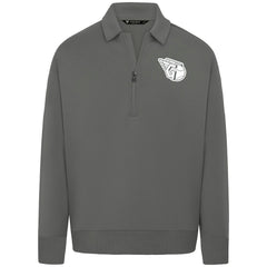 Cleveland Guardians Levelwear Luxe Signature Quarter-Zip Chenille Logo Tri-Blend Sweatshirt - Gray Sweatshirts