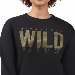 NHL Minnesota Wild G-III 4Her by Carl Banks Women's Metallic Drop Printed Fleece Sweatshirt - Black